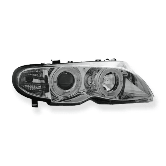 LED Angel Eyes Koplampen Chroom BMW 3 Serie E46 2001-2005 Sedan / Touring - Beamerstyling.nl