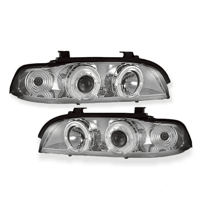 LED Angel Eyes Koplampen Chroom H1 BMW 5 Serie E39 1995-2000 — Manuele Hoogteregeling - Beamerstyling.nl