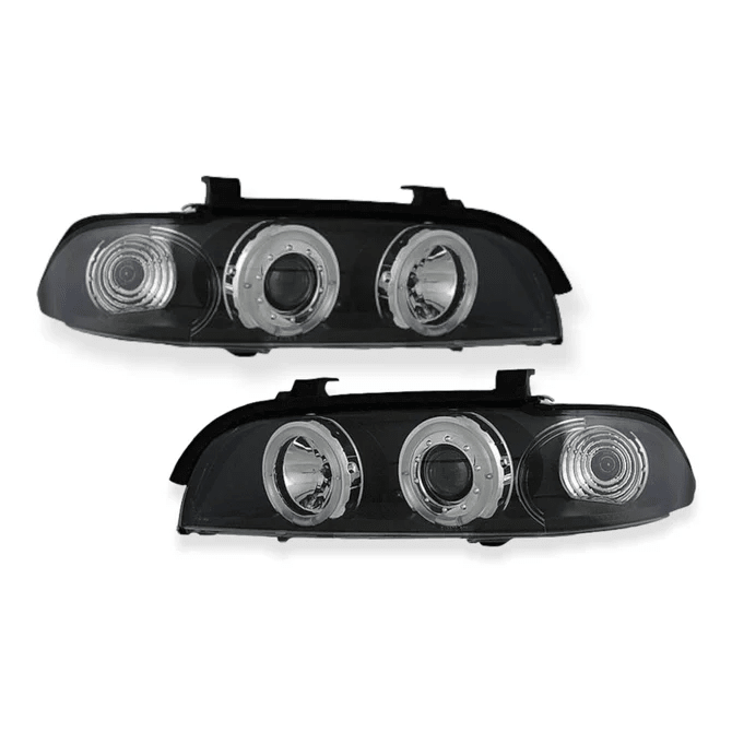 LED Angel Eyes Koplampen Zwart H1 BMW 5 Serie E39 1995-2000 - Beamerstyling.nl