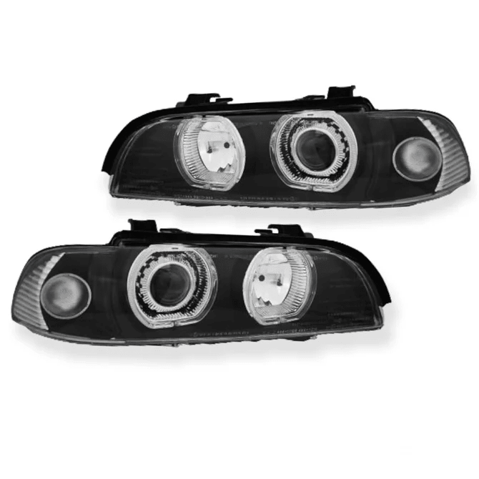 LED Angel Eyes Koplampen Zwart H7 BMW 5 Serie E39 1995-2003 - Beamerstyling.nl