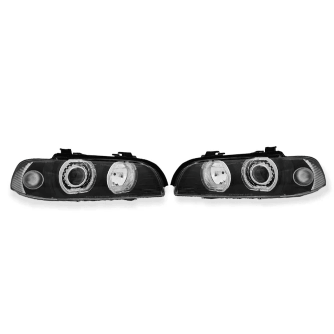 LED Angel Eyes Koplampen Zwart H7 BMW 5 Serie E39 1995-2003 - Beamerstyling.nl