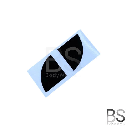 Logo embleem stickers - Hoogglans zwart - Voor 82mm embleem | 1 Set - Beamerstyling.nl