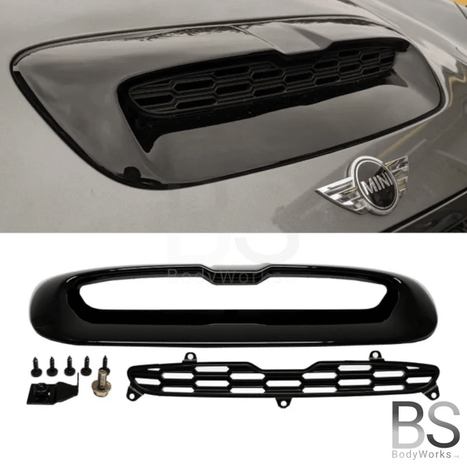 Luchthapper - Mini R55 R56 R57 R58 R59 - Voor Cooper S - Hoogglans Zwart - Beamerstyling.nl