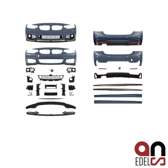 M Pakket Performance Look BMW 4 Serie F36 — Diffuser Voor 2 Uitlaten Links - Beamerstyling.nl