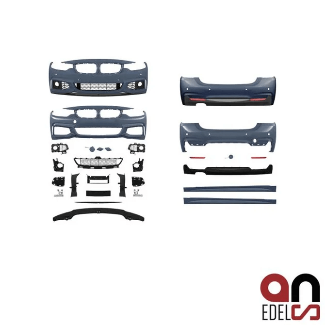 M Pakket Sport Look BMW 4 Serie F36 — Diffuser Voor 2 Uitlaten Links - Beamerstyling.nl