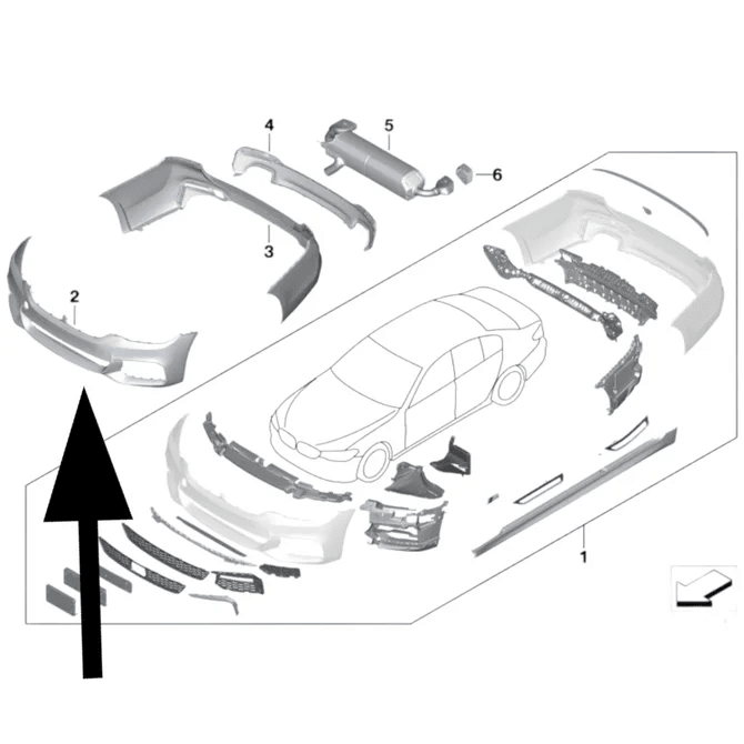 M Pakket Voorbumper - BMW G30 / G31 - PDC + Sra | Origineel BMW - Beamerstyling.nl