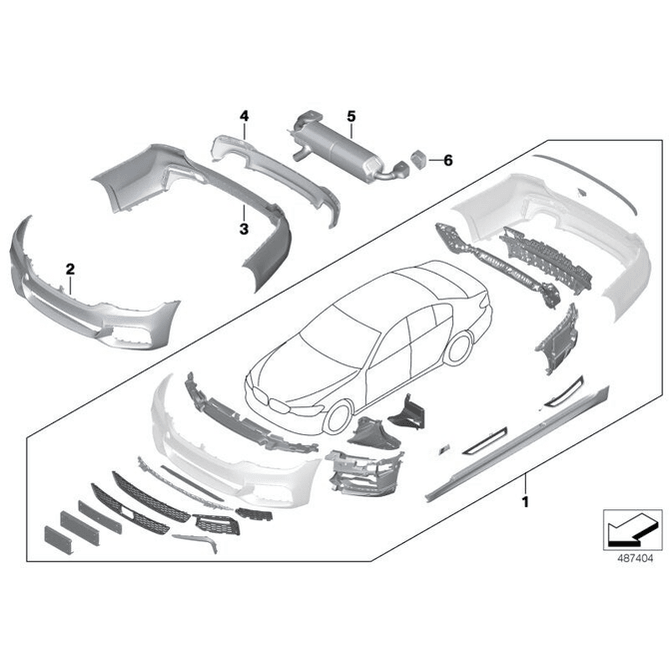 M Pakket Voorbumper - BMW G30 / G31 - PDC + Sra | Origineel BMW - Beamerstyling.nl