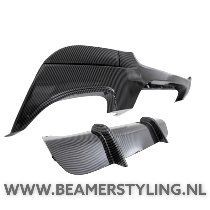 M Performance Look Diffuser Carbon Glans 2 Uitlaten Links BMW E92 / E93 - Beamerstyling.nl