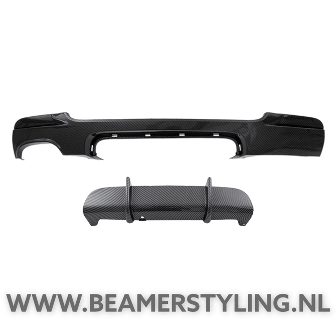 M Performance Look Diffuser Carbon Glans 2 Uitlaten Links BMW E92 / E93 - Beamerstyling.nl