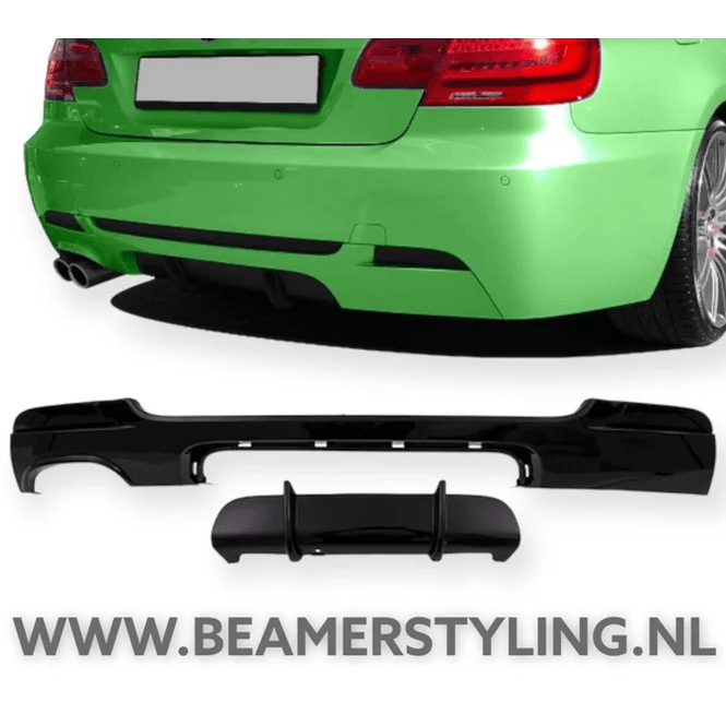 M Performance Look Diffuser Zwart 2 Uitlaten Links BMW E92 / E93 - Beamerstyling.nl