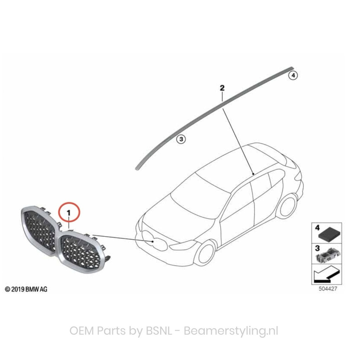 Nieren - BMW 1 Serie F40 - M Performance - 51135A39368 | Origineel BMW - Beamerstyling.nl
