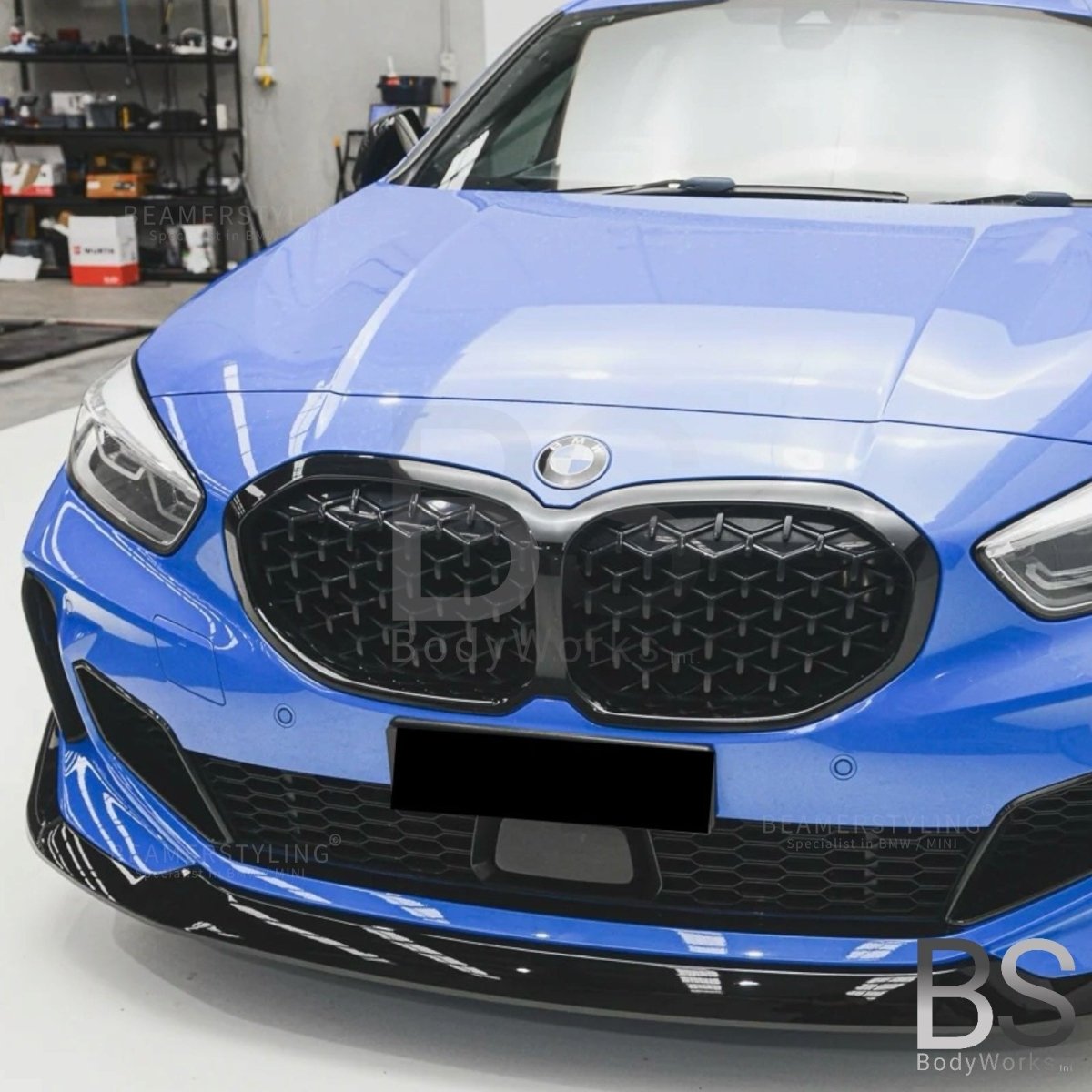 Nieren - BMW 1 Serie F40 - M135i look - Diamond - Hoogglans Zwart | 2019 - 2025 - Beamerstyling.nl