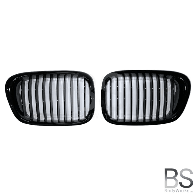 Nieren - BMW 5 Serie E39 - Hoogglans Zwart | 95 - 03 - Beamerstyling.nl