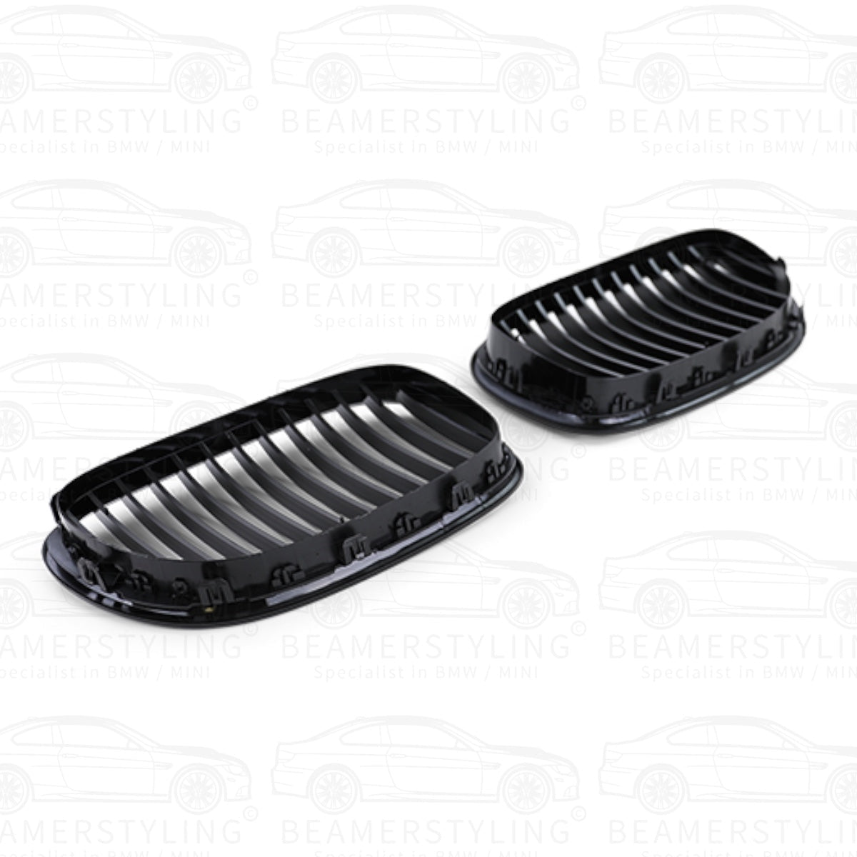 Nieren - BMW 7 Serie F01 / F02 - Hoogglans Zwart | 2008 - 2015 - Beamerstyling.nl