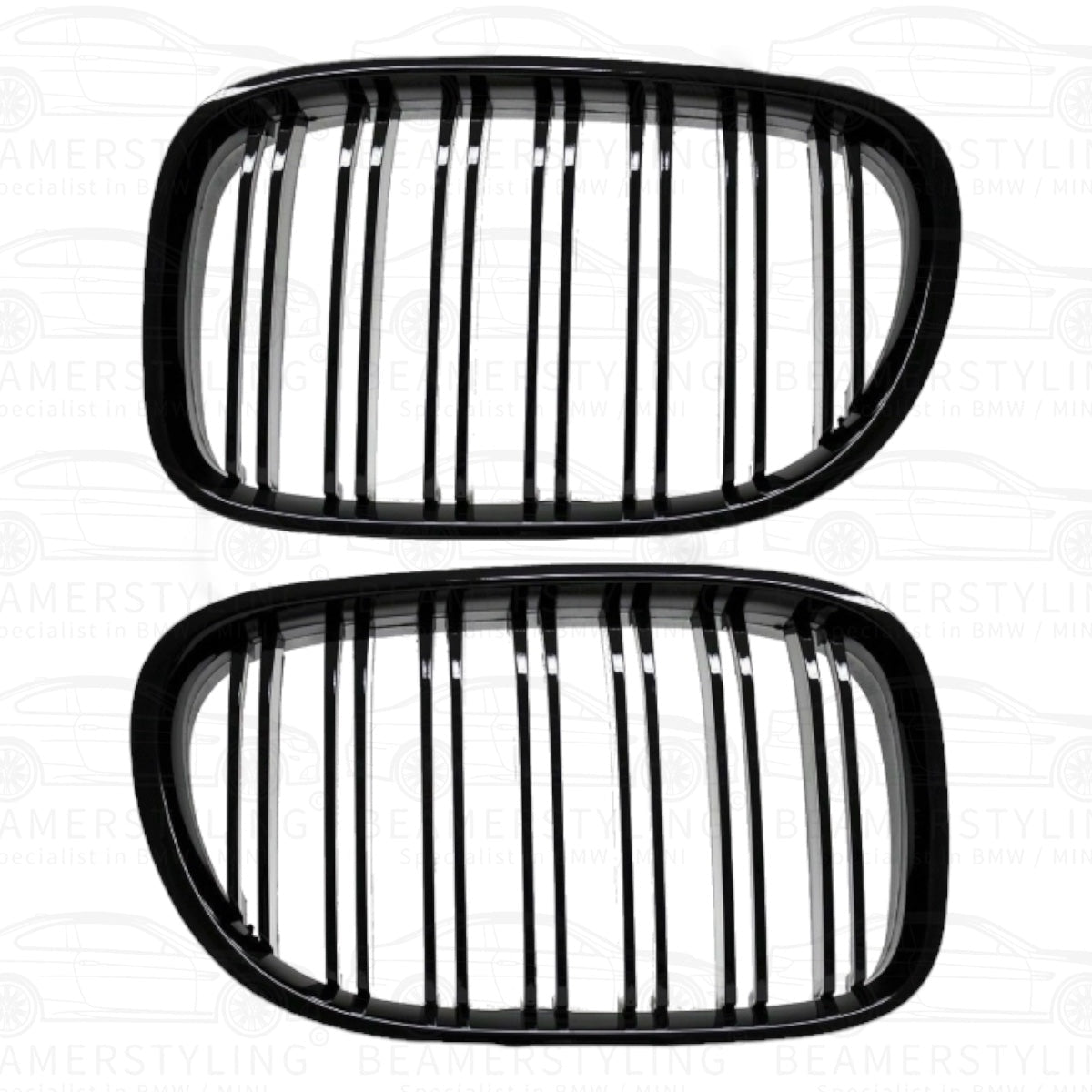 Nieren - BMW 7 Serie F01 / F02 - M Look - Hoogglans Zwart | 2008 - 2015 - Beamerstyling.nl