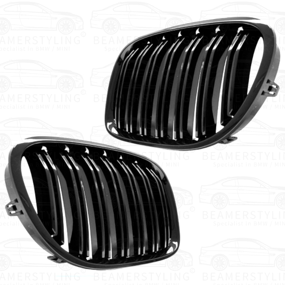 Nieren - BMW 7 Serie F01 / F02 - M Look - Hoogglans Zwart | 2008 - 2015 - Beamerstyling.nl