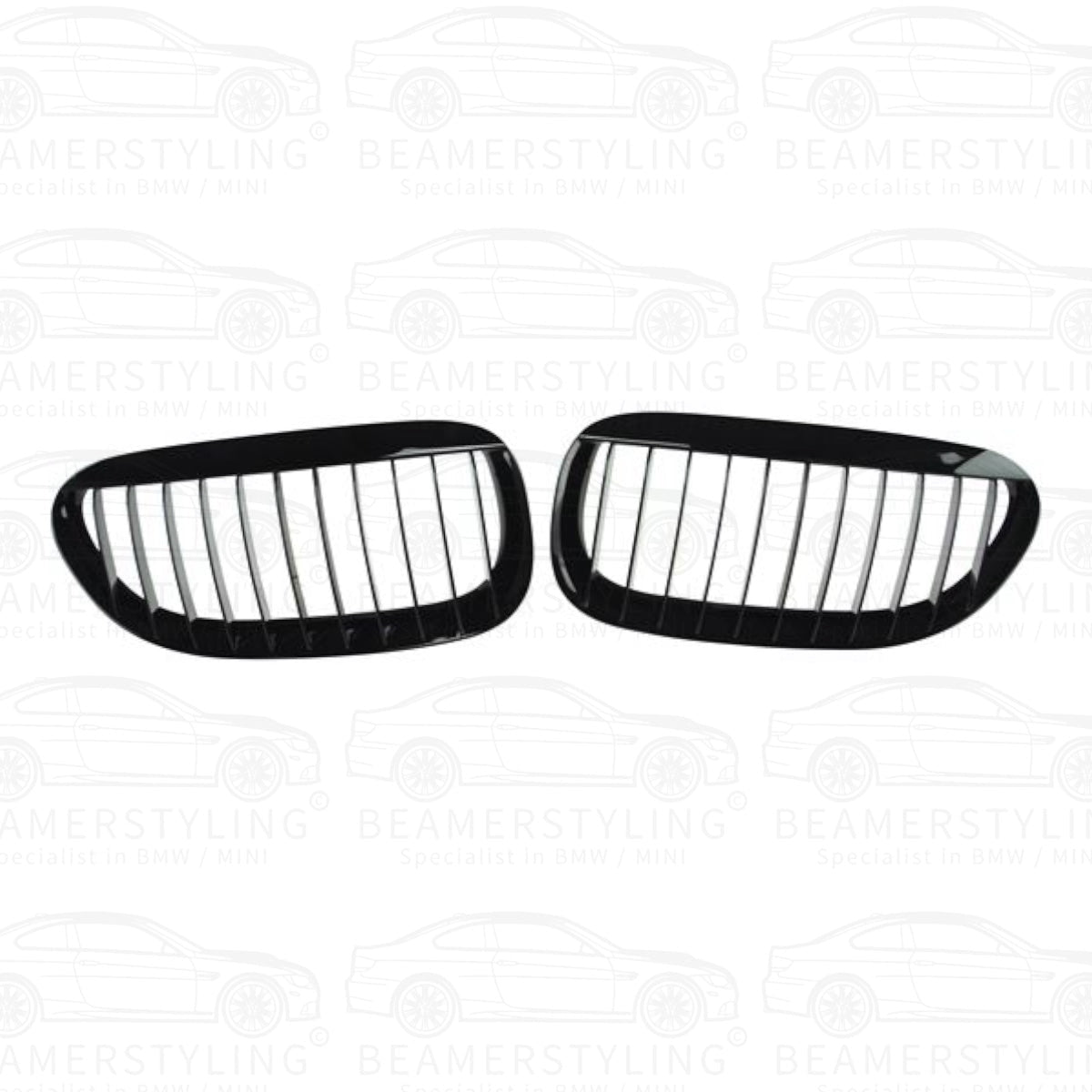 Nieren - BMW E63 / E64 - Hoogglans Zwart | 04 - 10 - Beamerstyling.nl