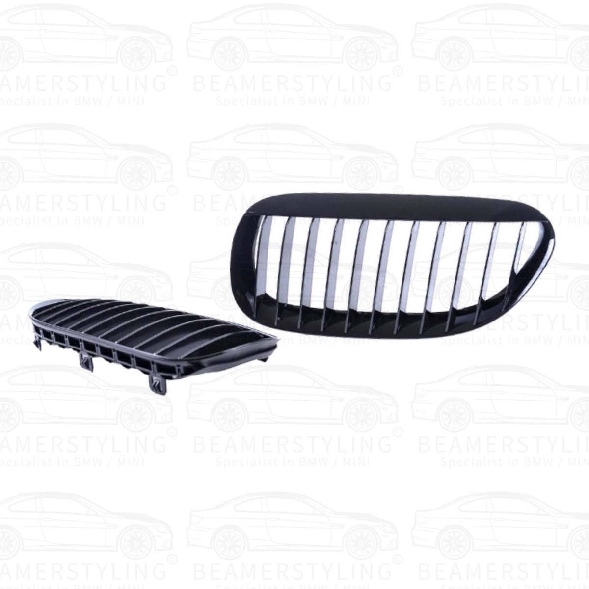 Nieren - BMW E63 / E64 - Hoogglans Zwart | 04 - 10 - Beamerstyling.nl
