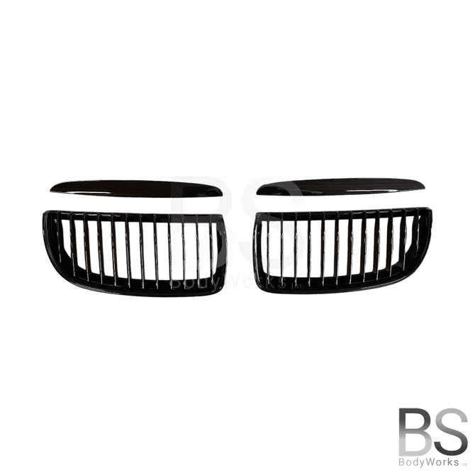 Nieren - BMW E90 / E91 - Hoogglans Zwart | 2005 - 2008 - Beamerstyling.nl