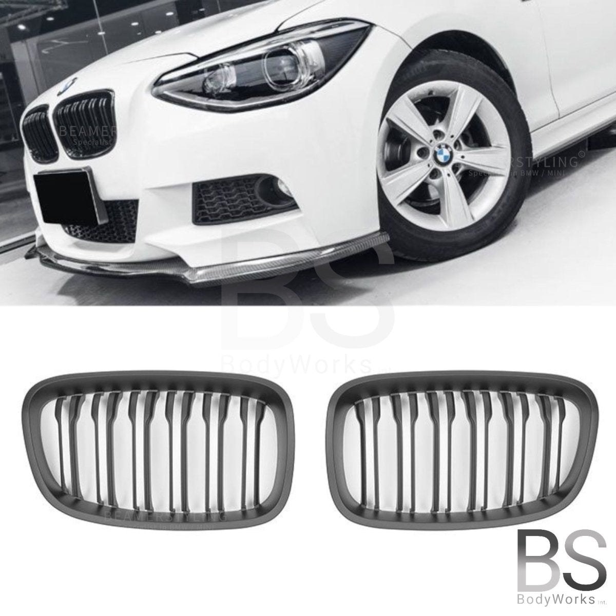 Nieren - BMW F20 / F21 - M Optiek - Mat Zwart | 2011 - 2015 - Beamerstyling.nl