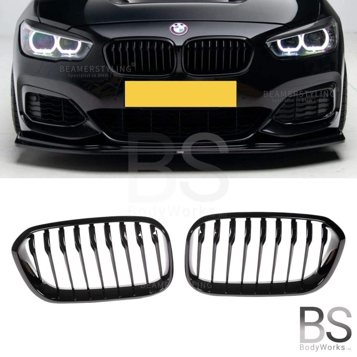Nieren - BMW F20LCI / F21LCI - Hoogglans Zwart - M Performance Look | 2015-2019 - Beamerstyling.nl