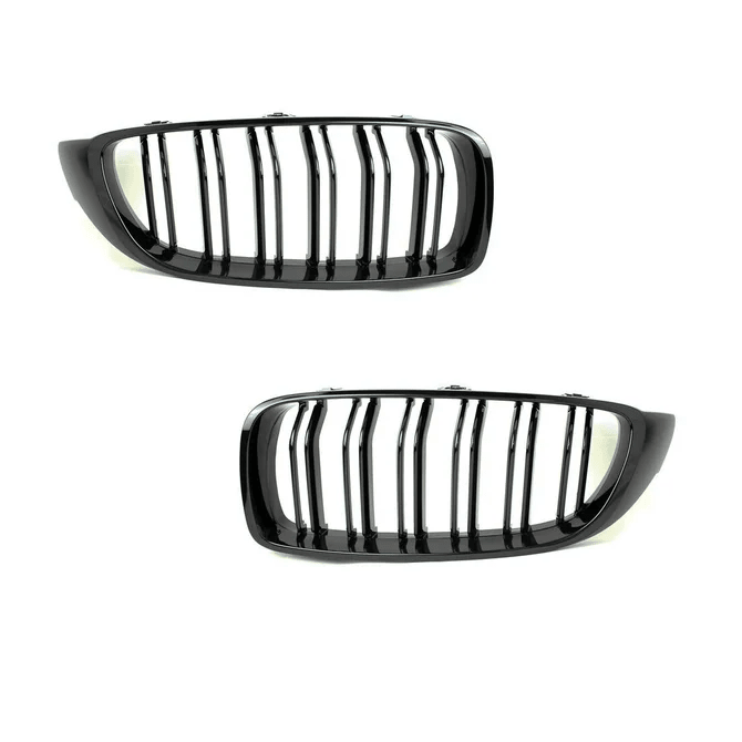 Nieren - BMW F32 / F33 / F36 - Hoogglans Zwart - Dubbele Spijlen - Beamerstyling.nl