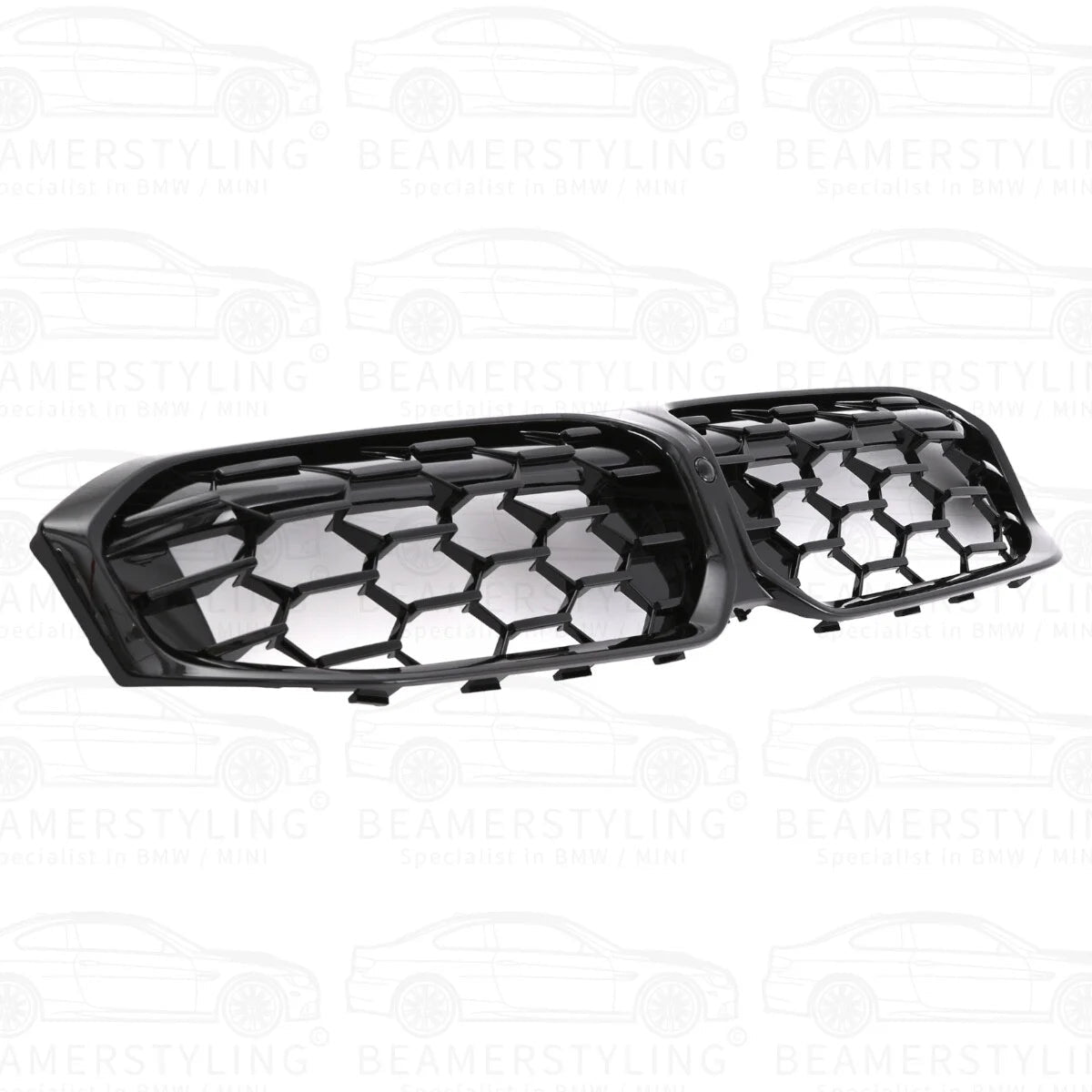 Nieren - BMW G20 LCI / G21 LCI - Diamond - Hoogglans Zwart | 2021 - Beamerstyling.nl