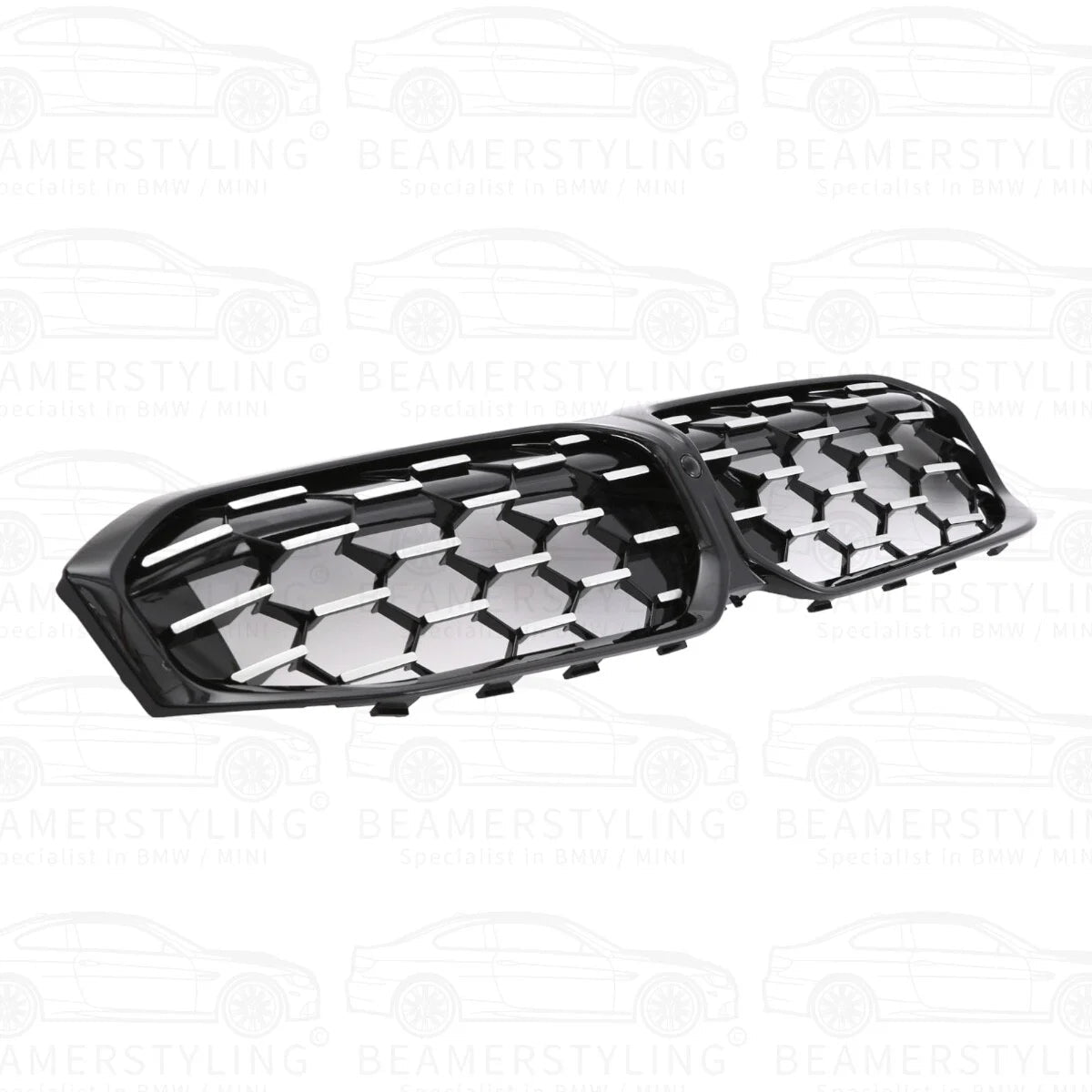 Nieren - BMW G20 LCI / G21 LCI - Diamond - Hoogglans Zwart / Chroom | 2021 - Beamerstyling.nl