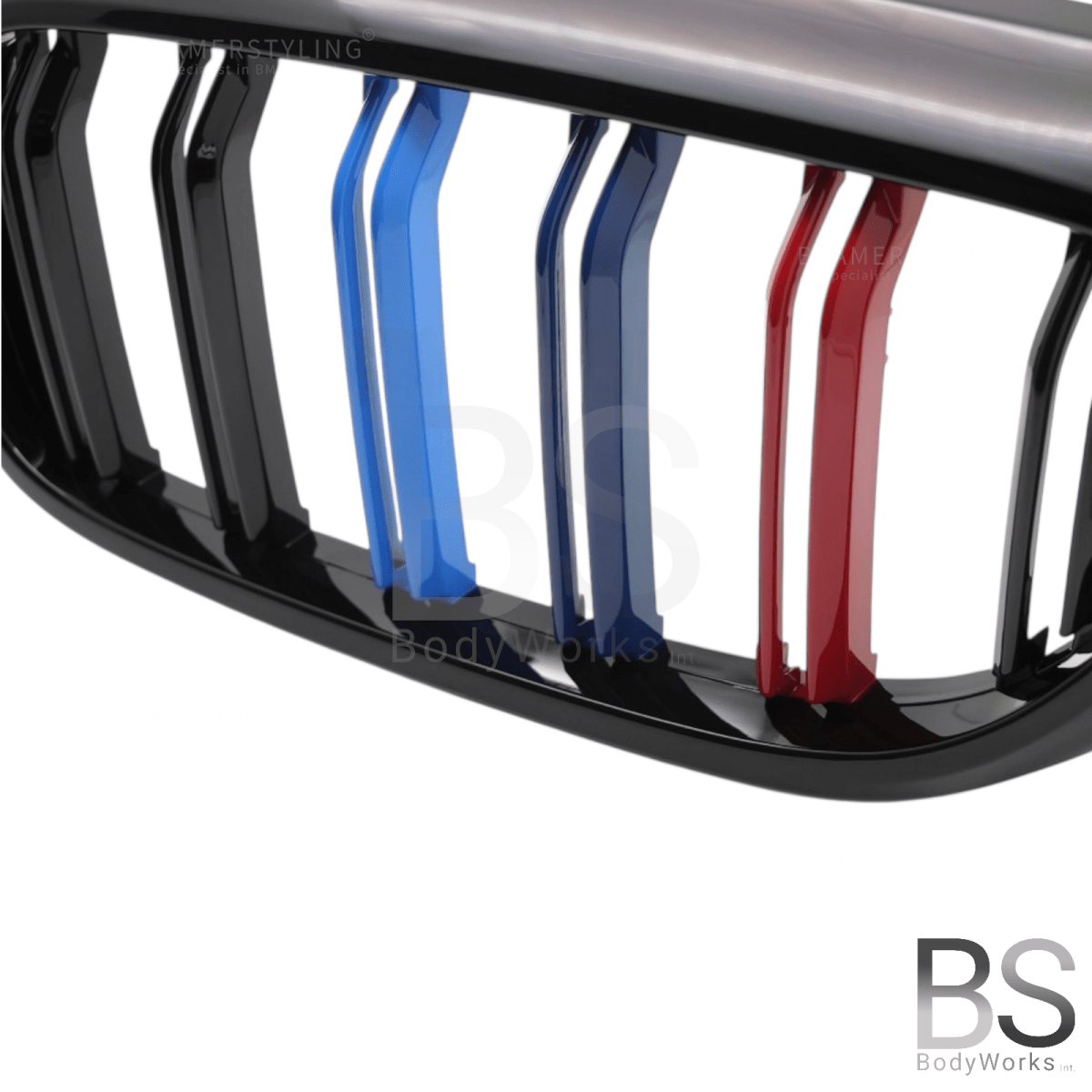 Nieren - BMW G30 / G31 - M look - M Kleuren - Hoogglans Zwart | 2017 - 2020 - Beamerstyling.nl