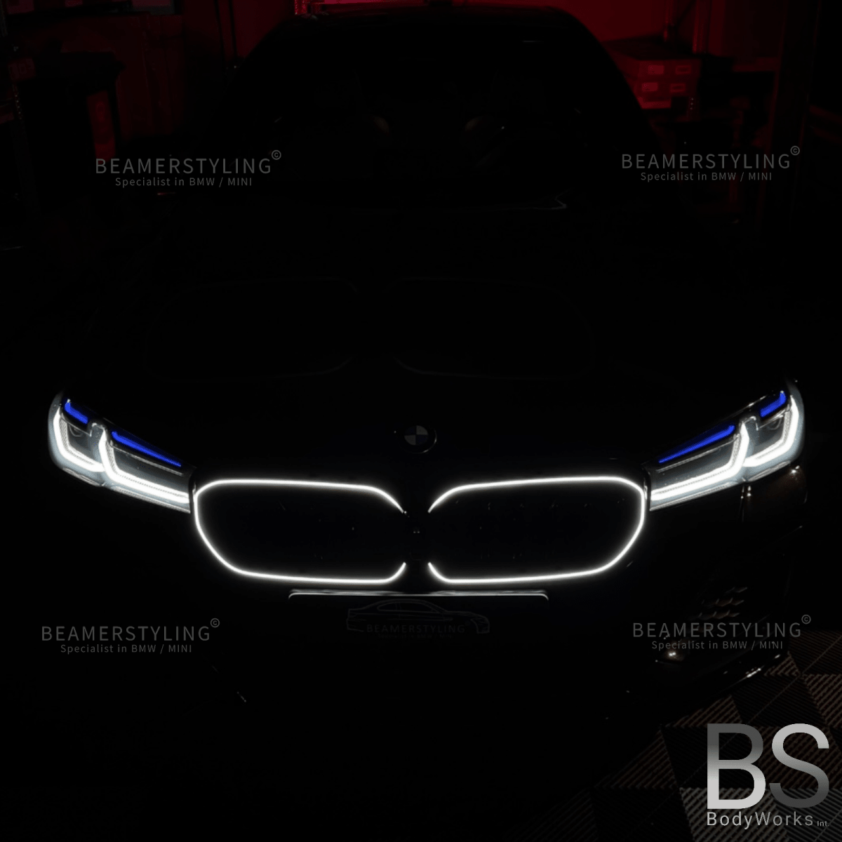 Nieren - BMW G30LCI / G31LCI - LED - M look - Hoogglans zwart - Compleet | 20 - 23 - Beamerstyling.nl