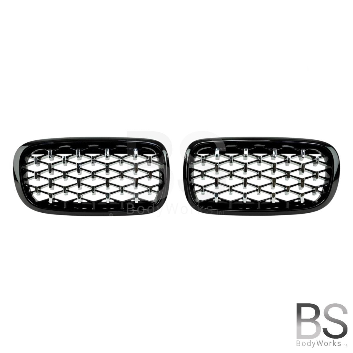 Nieren - BMW X5 F15 / F85 / X6 F16 / F86 - Diamond - Zwart / Chroom | 2014 - 2019 - Beamerstyling.nl