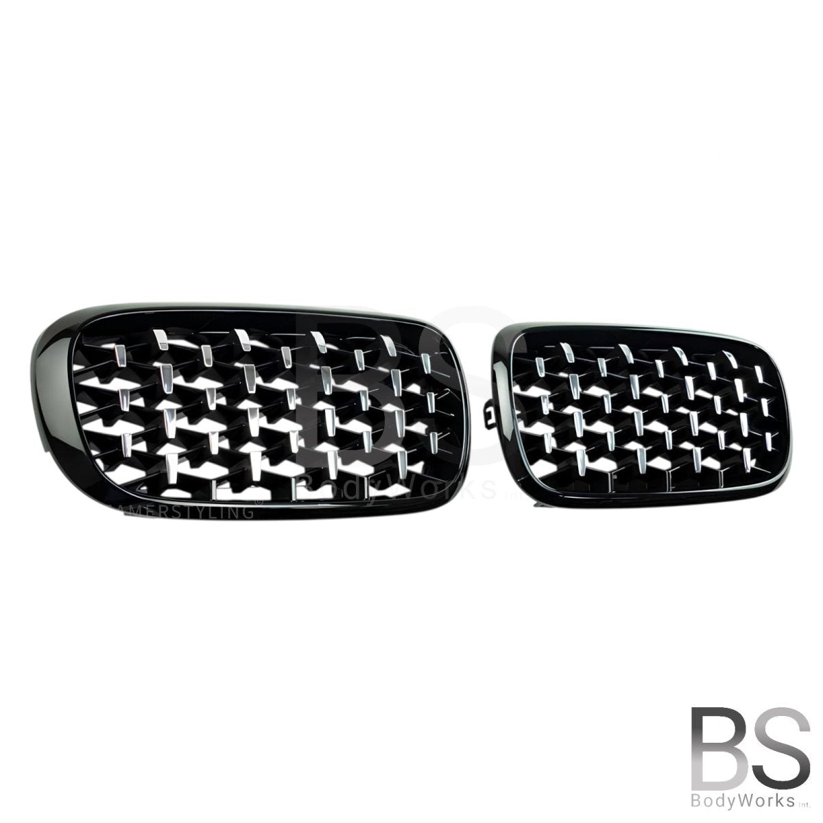 Nieren - BMW X5 F15 / F85 / X6 F16 / F86 - Diamond - Zwart / Chroom | 2014 - 2019 - Beamerstyling.nl