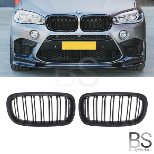 Nieren - BMW X5 F15 / F85 / X6 F16 / F86 - M Look - Hoogglans Zwart | 2014 - 2019 - Beamerstyling.nl