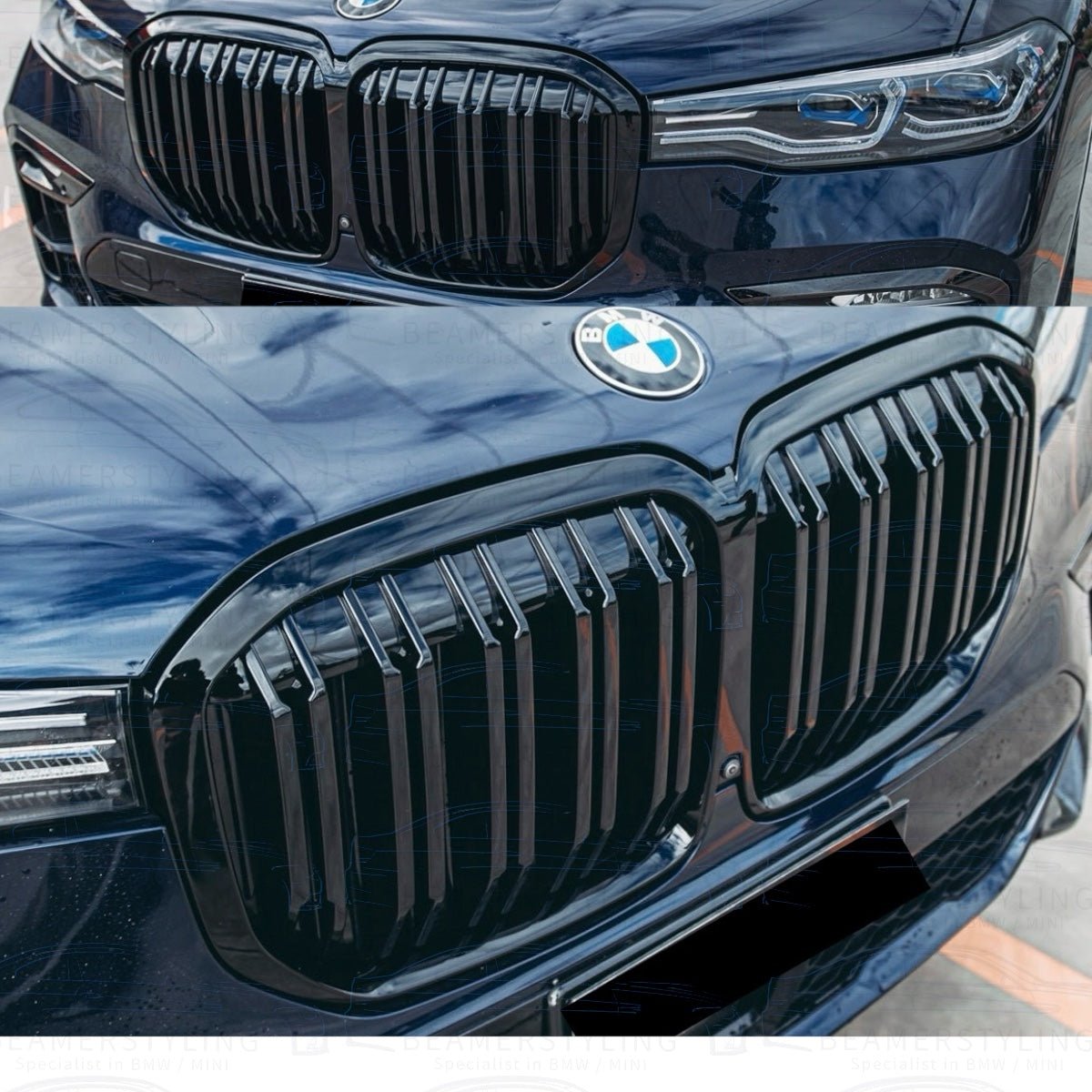 Nieren - BMW X7 G07 - M Look V2 - Hoogglans Zwart | 2019 - 06/2022 - Beamerstyling.nl