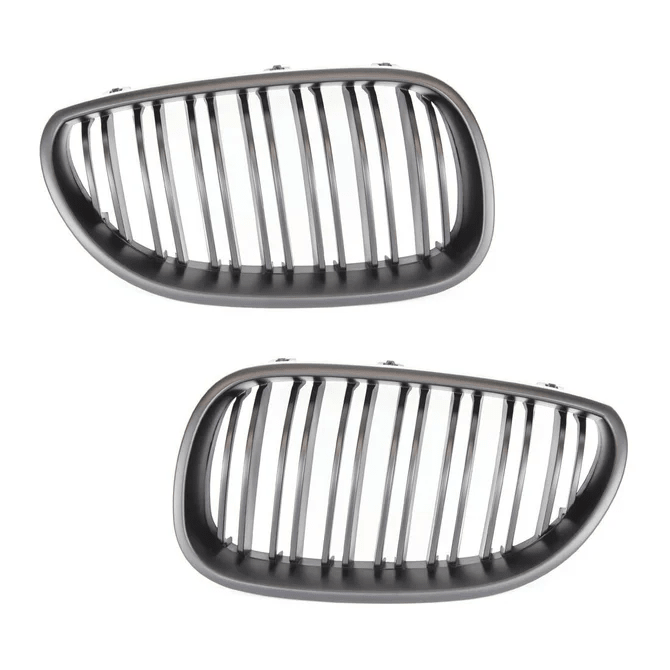 Nieren Dubbele Spijlen Zwart BMW 5 Serie E60 / E61 — Mat Zwart - Beamerstyling.nl