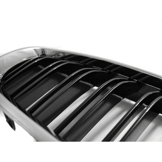Nieren / Grill Delen Glanzend Zwart / Chroom Dubbel Spijls BMW 5 Serie F10 / F11 - Beamerstyling.nl