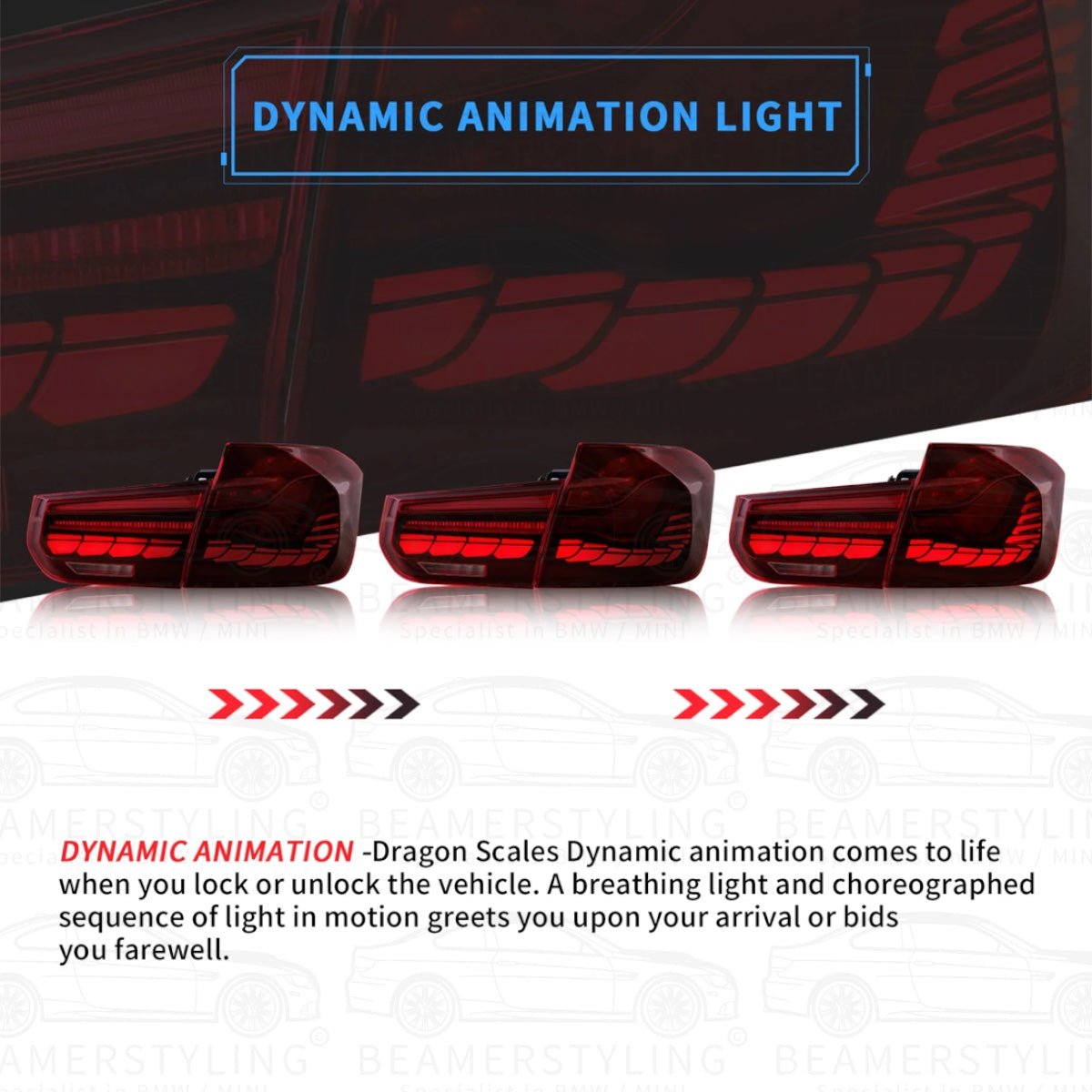 OLED Achterlichten - BMW F30 & F80 - Gts Design - Rood | 2011-2019 - Beamerstyling.nl