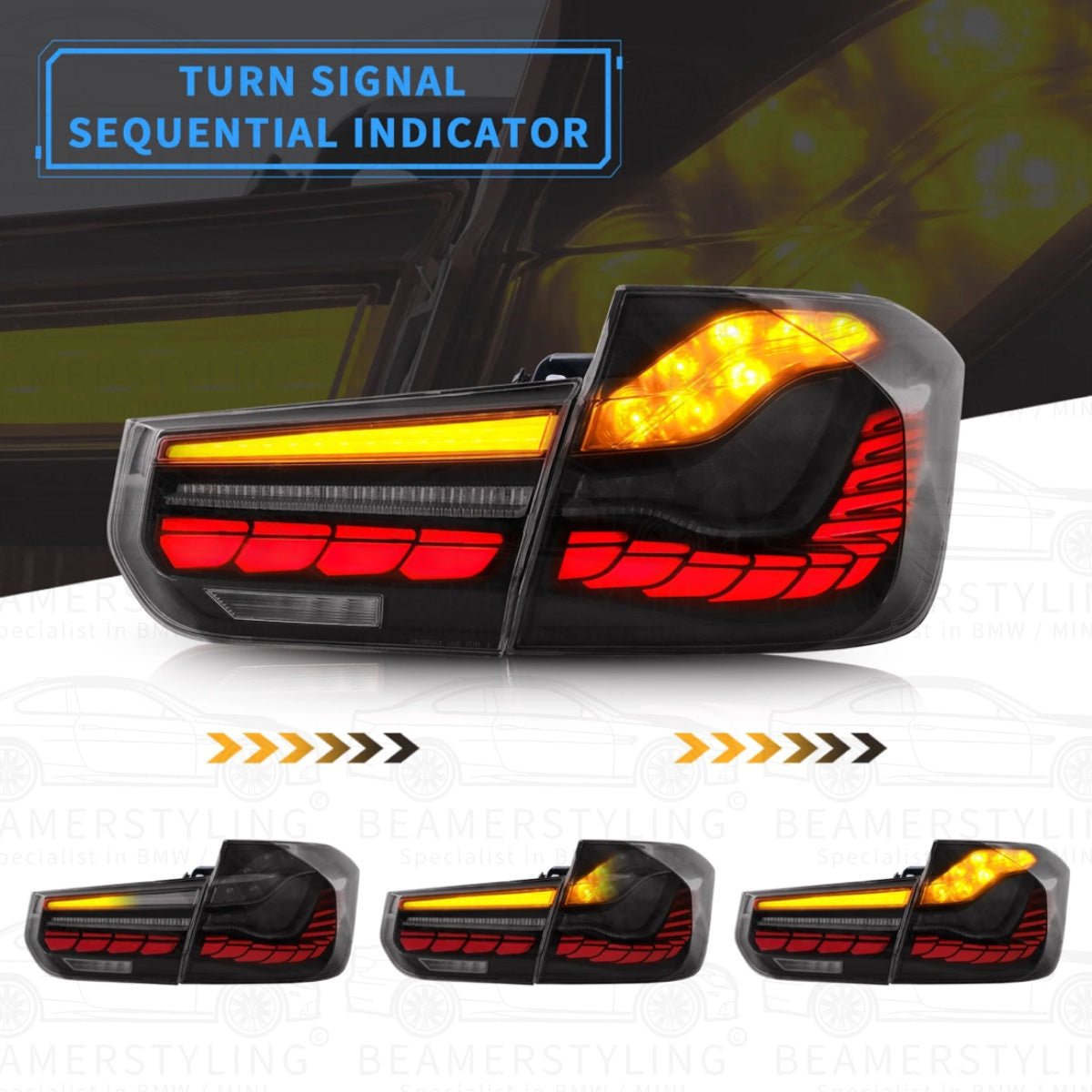 OLED Achterlichten - BMW F30 & F80 - Gts Design - Smoke | 2011-2019 - Beamerstyling.nl