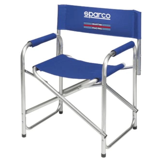 Opklapstoel - Blauw - Martini Racing - Aluminium | Sparco - Beamerstyling.nl