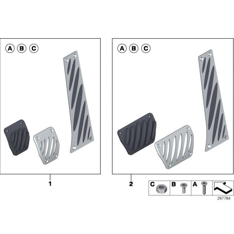 Pedalen Set - BMW M-Performance - E-Series - Automaat - Aluminium | 35002213212 - Beamerstyling.nl