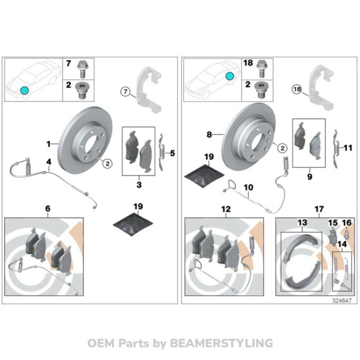 Remschijven Set - Geventileerd - BMW E81/E82/E87LCI/E88 - 118I, 118D, 120I, 120D - Origineel BMW | 34116854997 - Beamerstyling.nl
