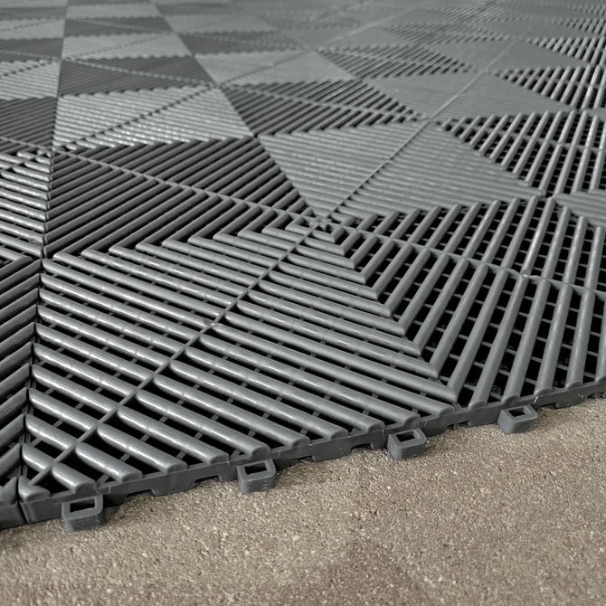 15,68M² Showroom Garagevloer - Blauwe Strepen / Grijs - 280Cmx560Cm