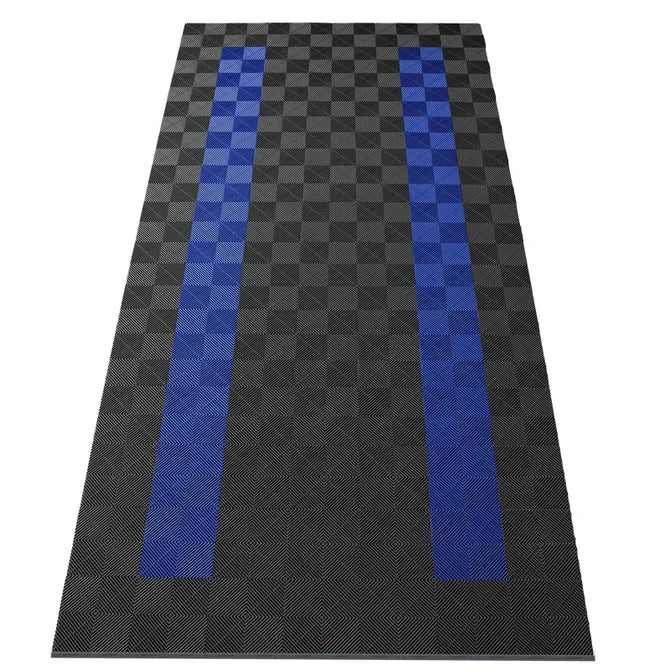 15,68M² Showroom Garagevloer - Blauwe Strepen / Grijs - 280Cmx560Cm