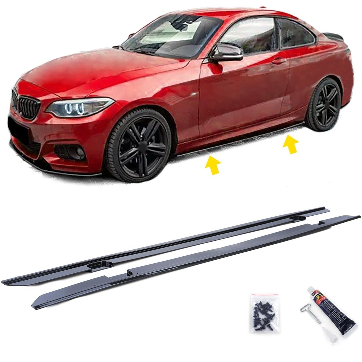 Side skirts extensions - BMW 2 Serie F22 / F23 - Hoogglans zwart | 13-21 - Beamerstyling.nl