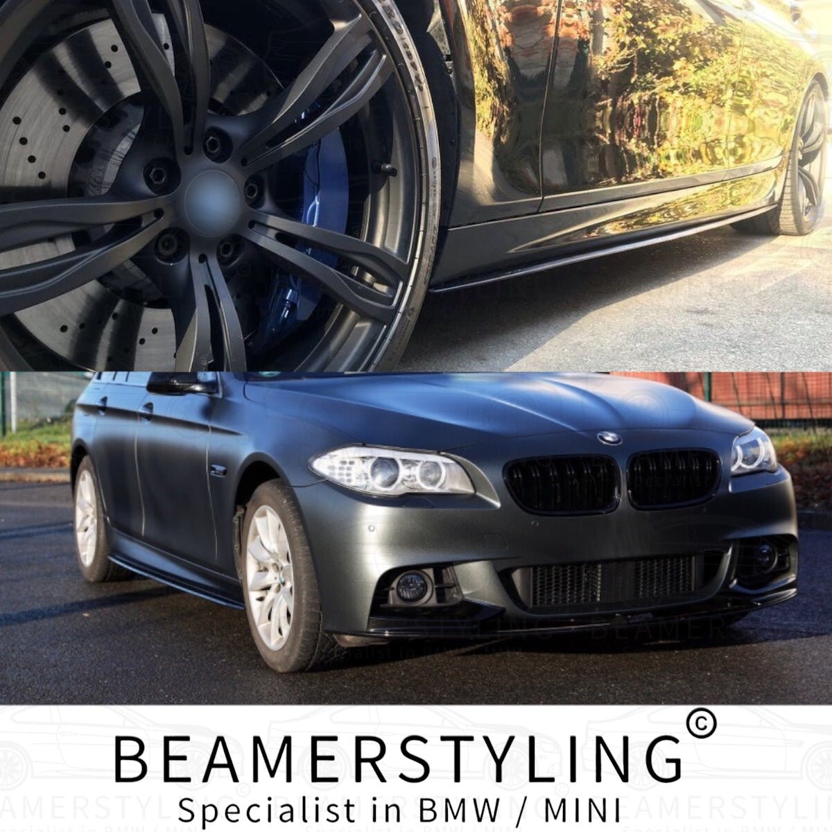 Side Skirts Extensions - BMW 5 Serie F10 / F11 - Hoogglans Zwart | 10 - 17 - Beamerstyling.nl