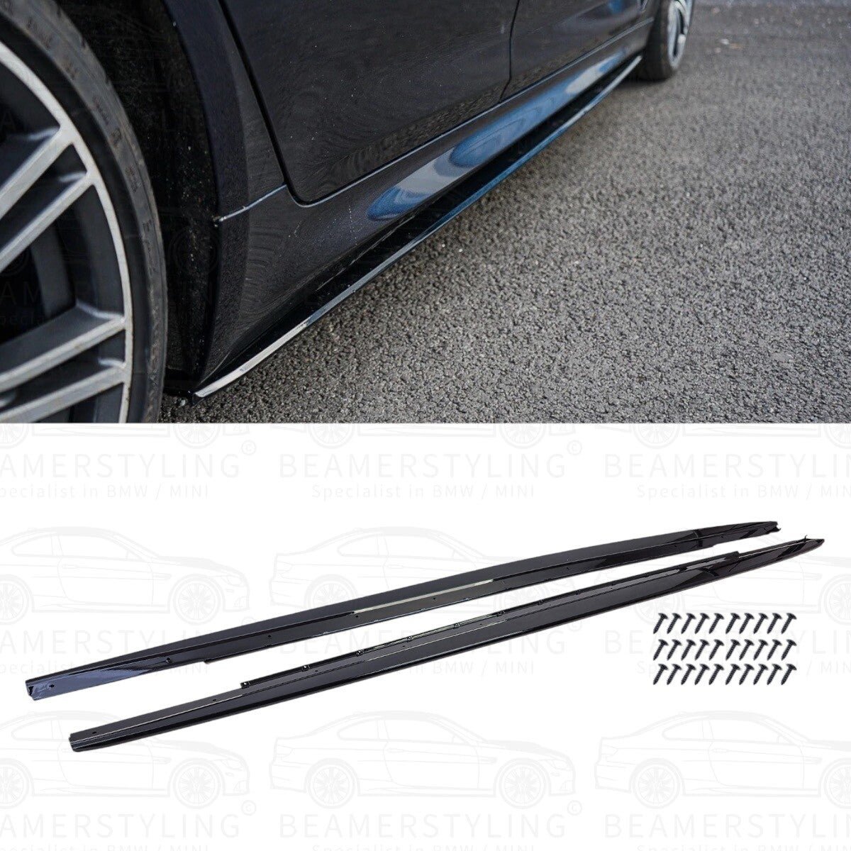 Side skirts extensions - BMW 5 Serie G30 / G31 - Hoogglans zwart | 17 - 23 - Beamerstyling.nl