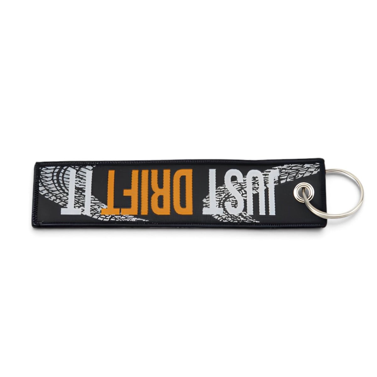 Sleutelhanger - Flight Tag - Met opschrift “Just Drift It” | Zwart - Beamerstyling.nl