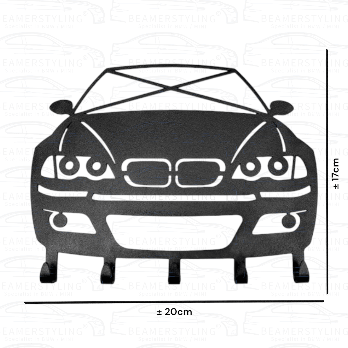 Sleutelrek - BMW E46 M3 - Staal - Zwart | ±20x17cm - Beamerstyling.nl