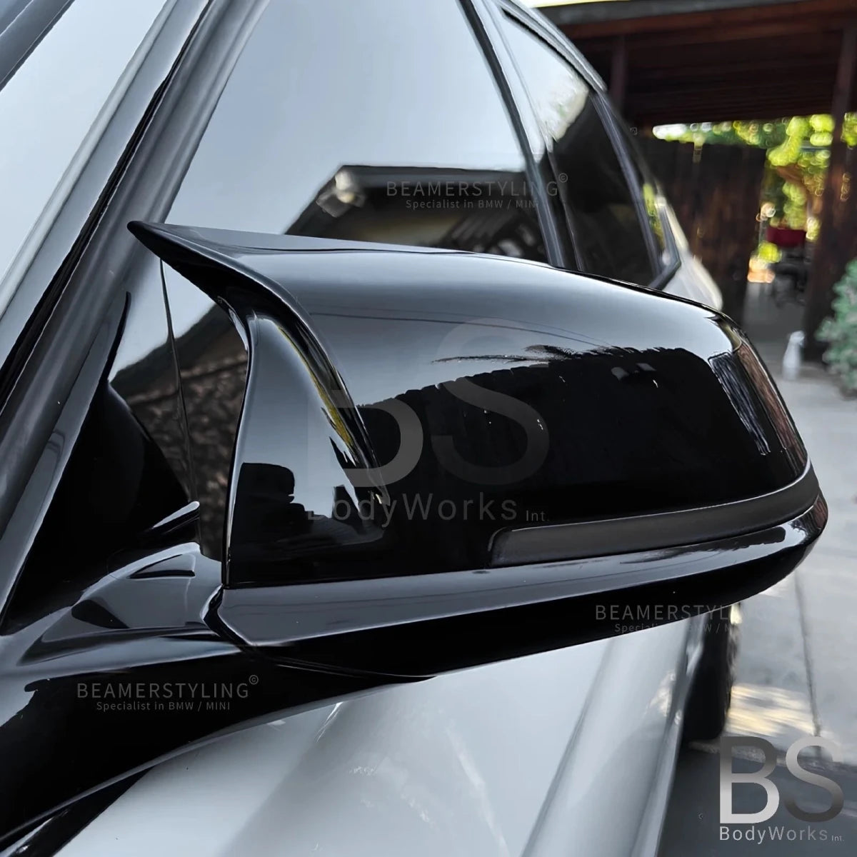 Spiegelkappen - BMW F20 / F21 / F22 / F87 / F23 / F30 / F31 / F32 / F33 / F34 / F36 / I3 / E84 - M Look - Hoogglans Zwart - Beamerstyling.nl