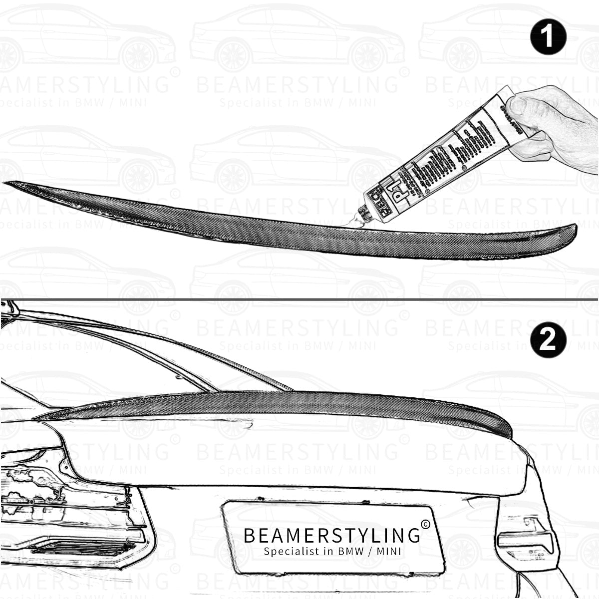 Spoiler - BMW F30 & M3 F80 - Performance Look - Hoogglans Zwart | 11-19 - Beamerstyling.nl